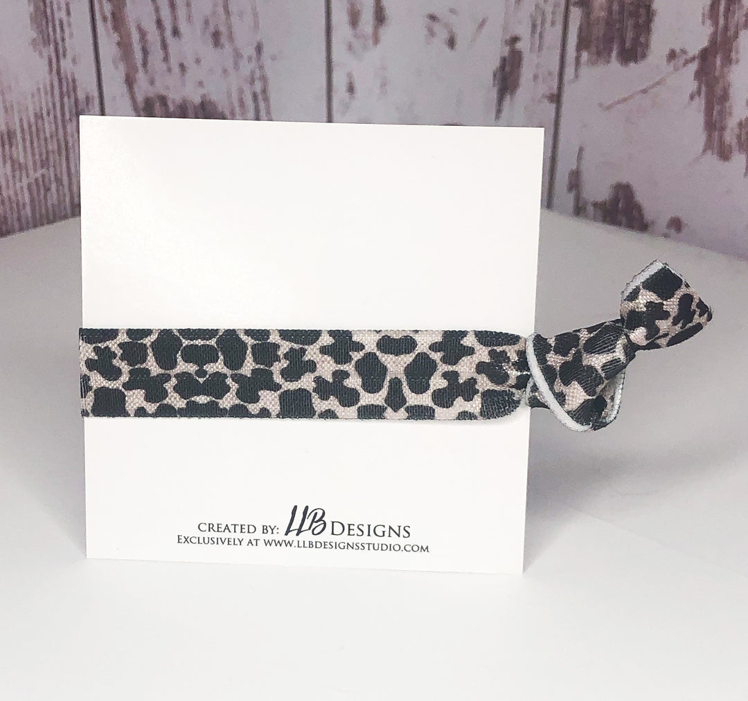 Black and White Cow Print Hair Ties