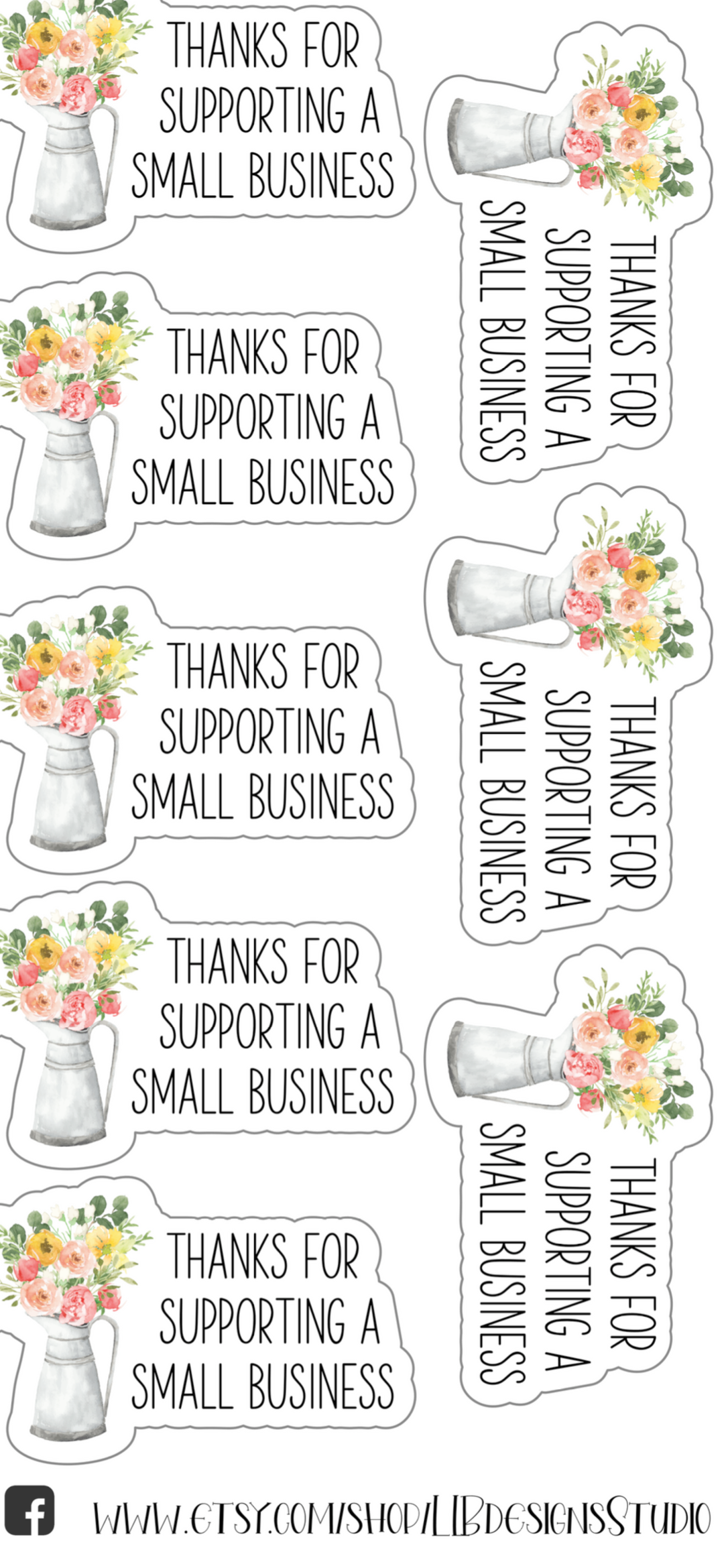 Rustic Floral Sticker Set  | Packaging Stickers | Business Branding | Small Shop Stickers | Sticker #: S0093 | Ready To Ship