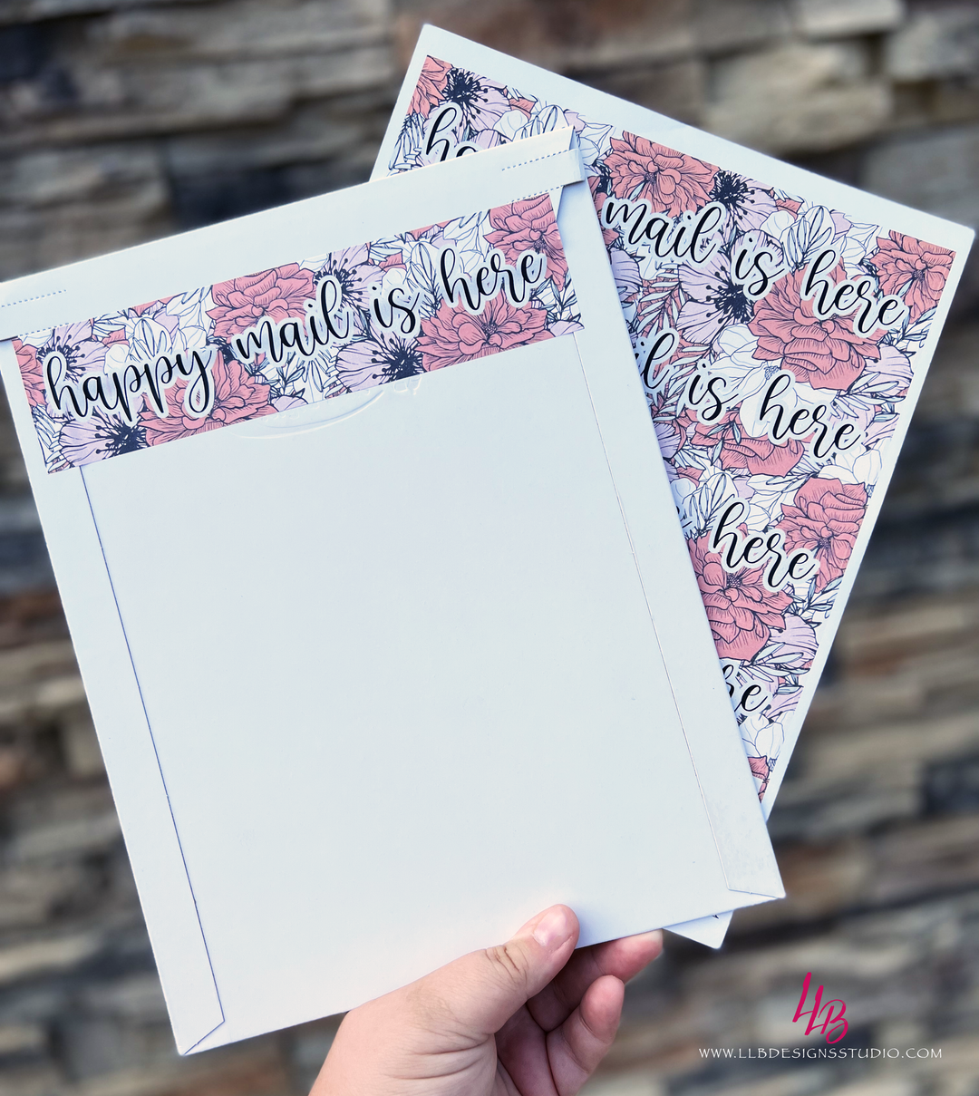 Long Washi - Happy Mail Is Here Floral Design |  Packaging Stickers | Business Branding | Small Shop Stickers | Sticker #: S0431 | Ready To Ship - 3 PAGES