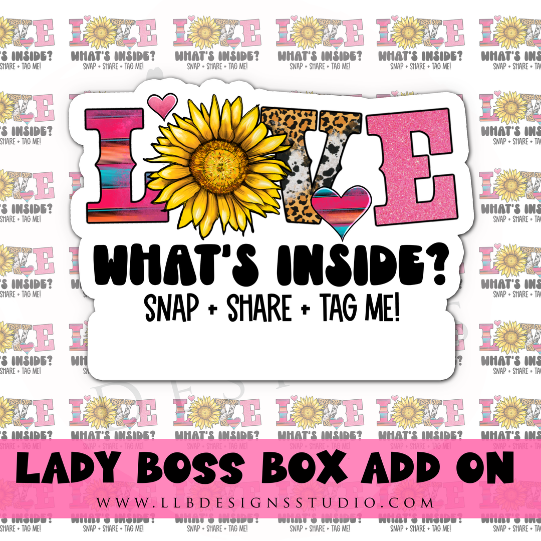 Love What's Inside  |  Packaging Stickers | Business Branding | Small Shop Stickers | Sticker #: S0381 | Ready To Ship