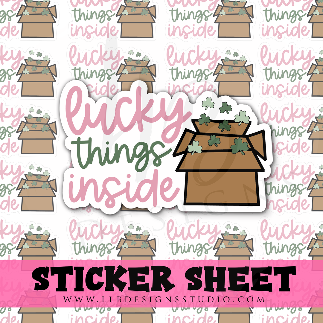 Lucky Things Inside |  Packaging Stickers | Business Branding | Small Shop Stickers | Sticker #: S0335 | Ready To Ship