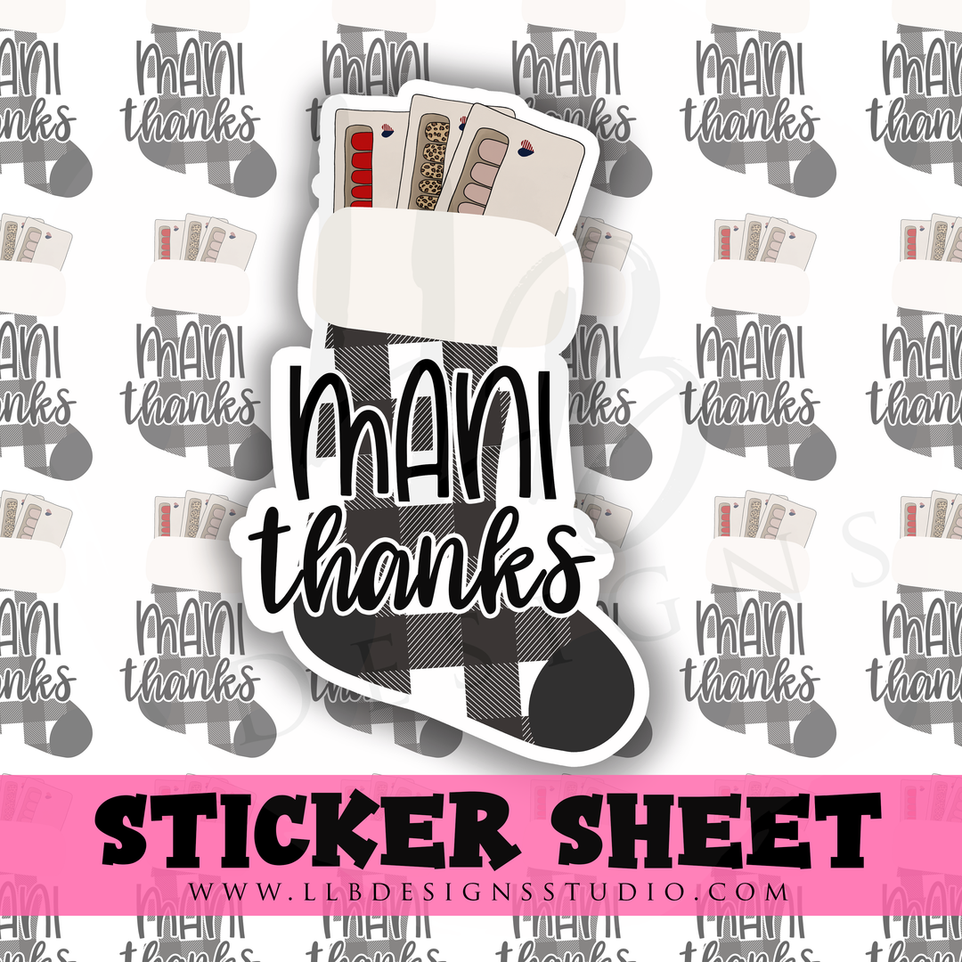 Mani Thanks Stocking |  Packaging Stickers | Business Branding | Small Shop Stickers | Sticker #: S0266 | Ready To Ship