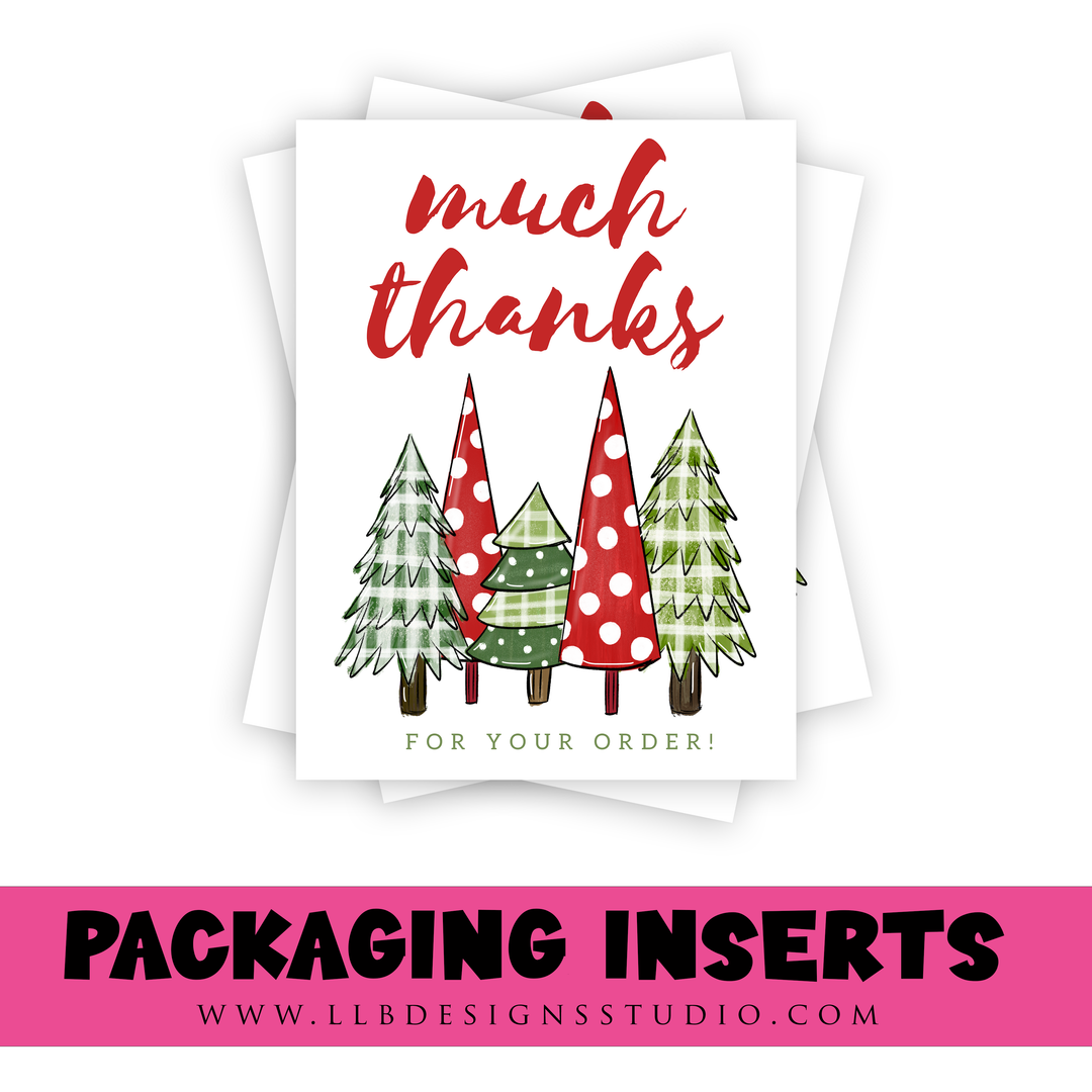 Packaging Insert  | Much Thanks For Your Order |  SIZE 4 X 3 INCHES | Card Number: TY64 | Ready To Ship