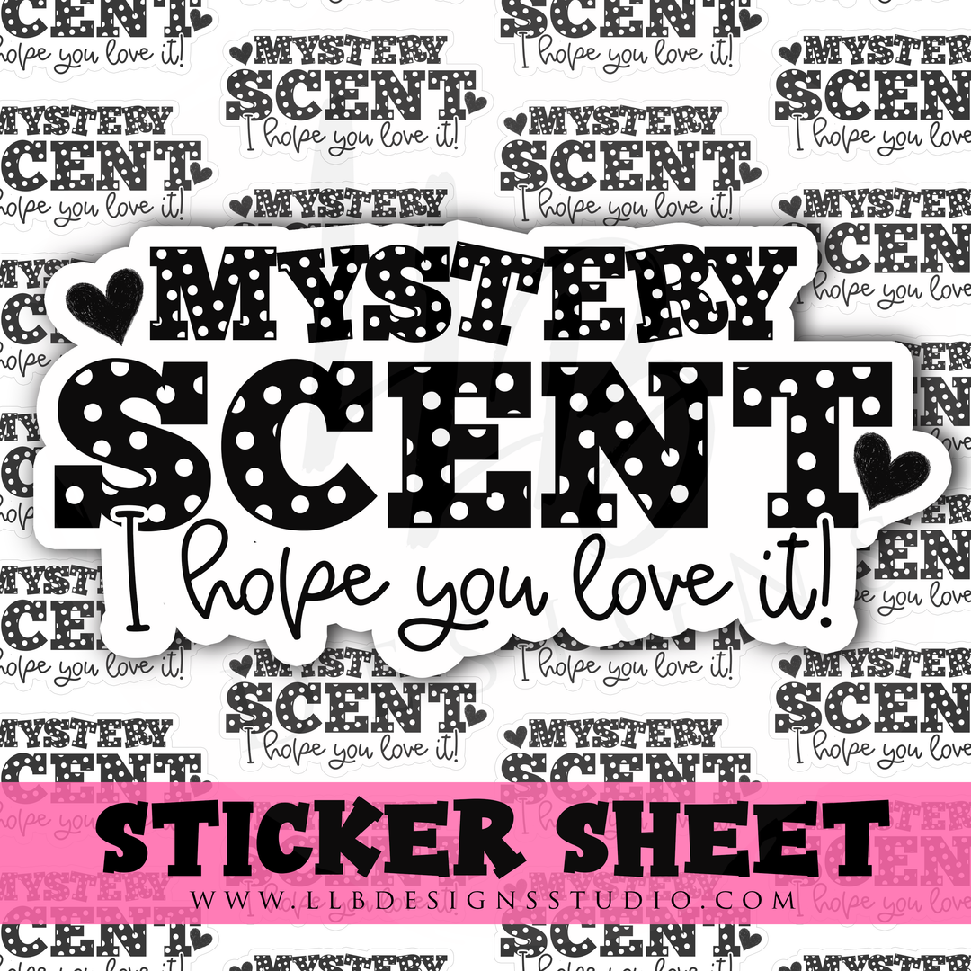 BW Mystery Scent |  Packaging Stickers | Business Branding | Small Shop Stickers | Sticker #: S0351 | Ready To Ship