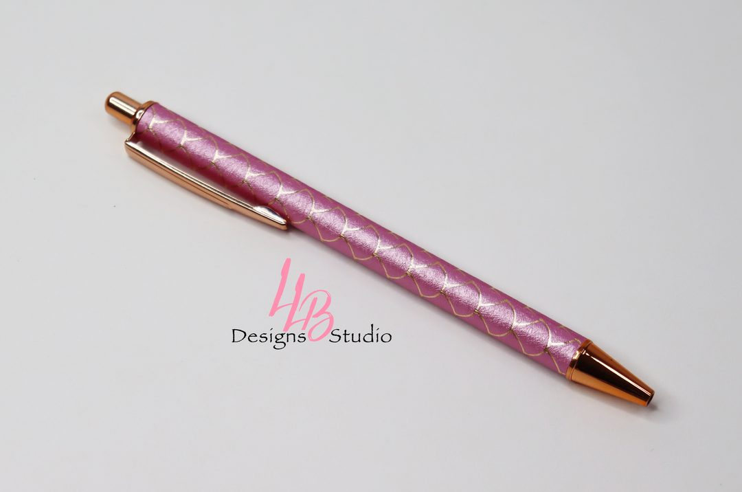 Stationery Pen | Pink Mermaid Clickable Pen | Black Ink | SKU # PEN79
