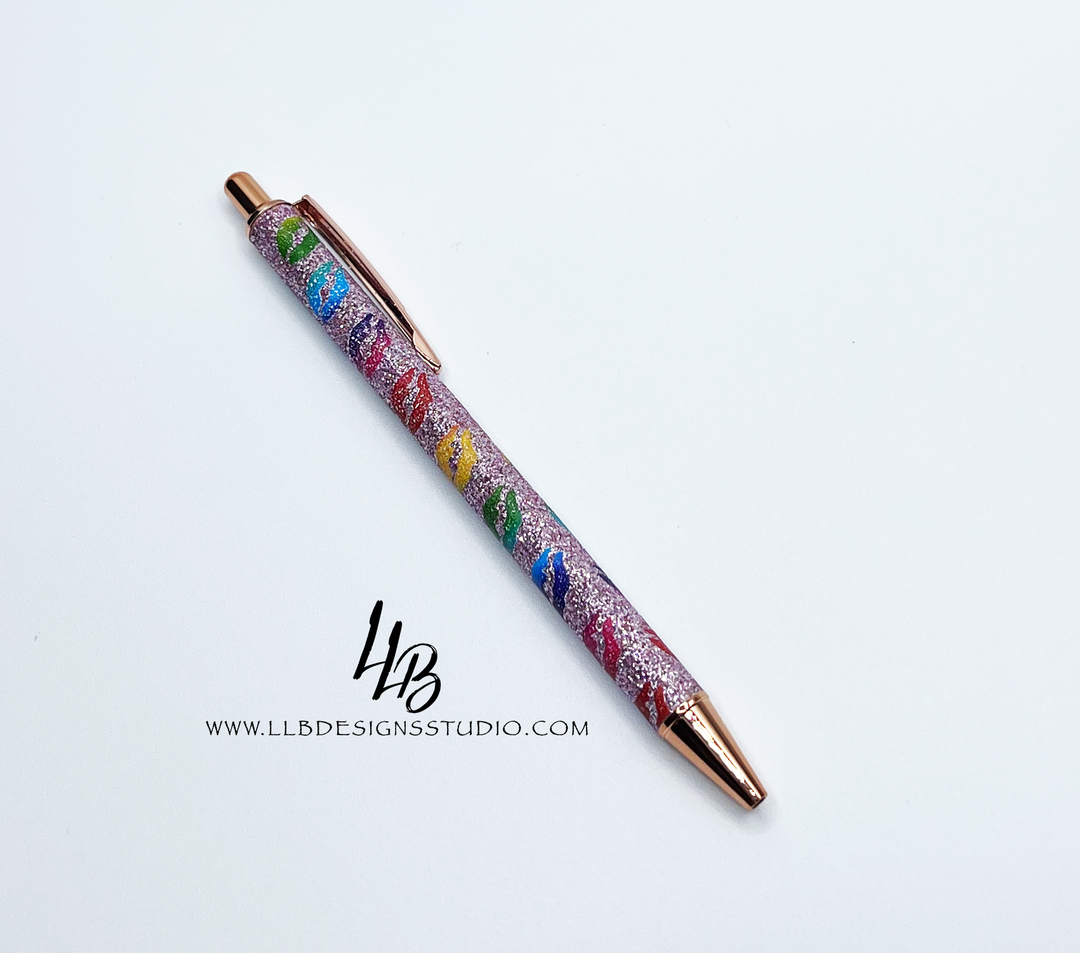 Stationery Pen | Purple Kiss l Clickable Pen | Black Ink | SKU # PEN101