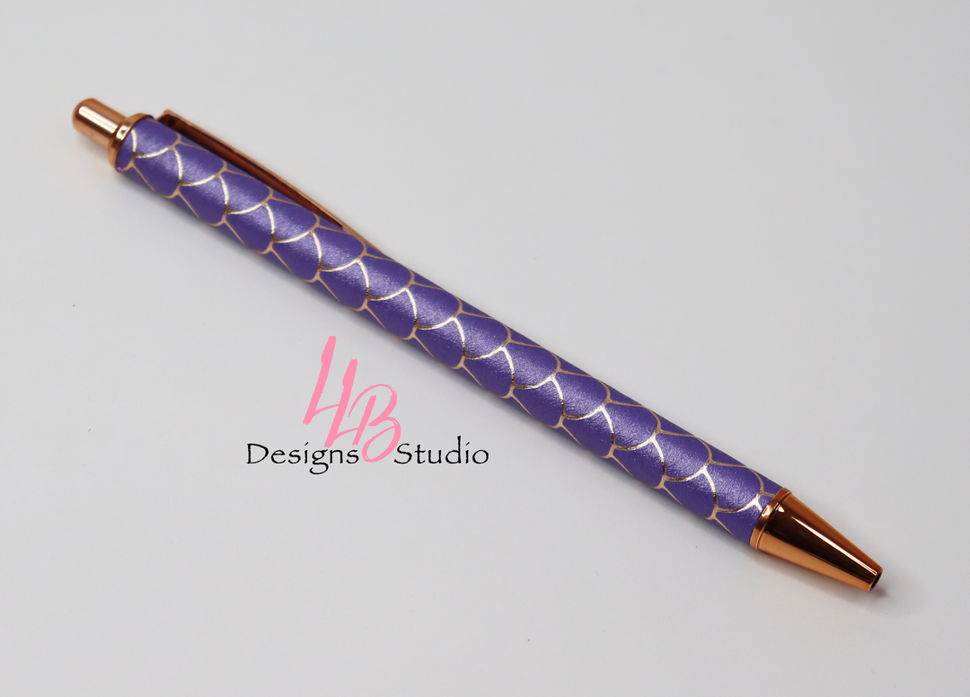 Stationery Pen | Purple Mermaid Clickable Pen | Black Ink | SKU # PEN81