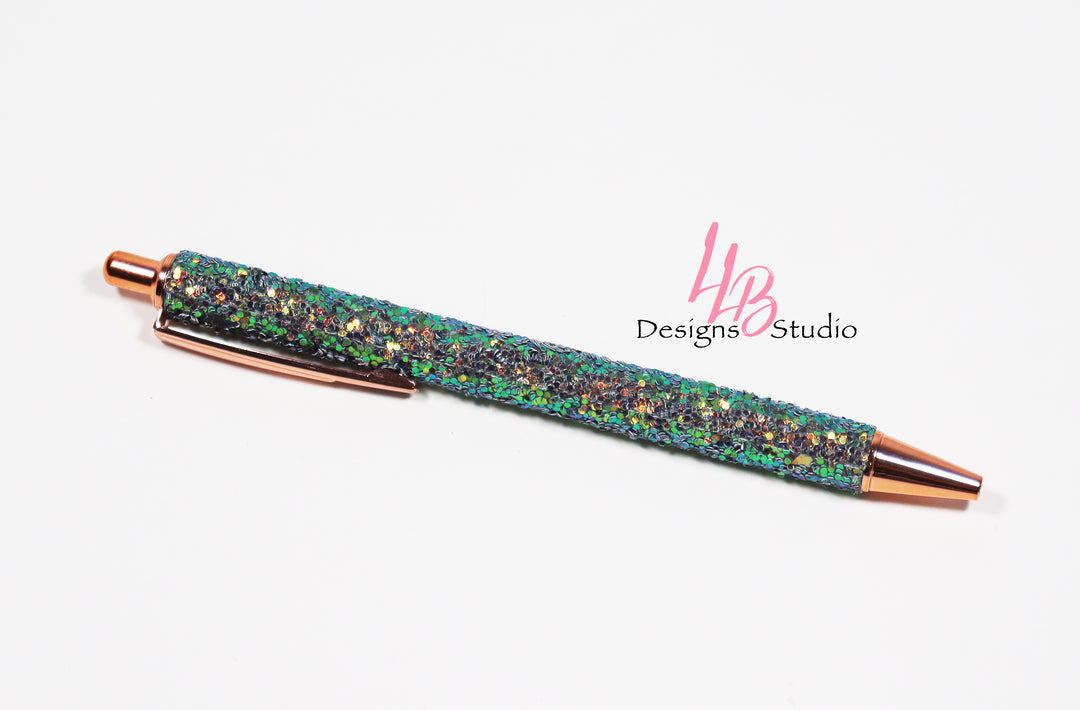 Stationary Pen | Seaweed Confetti Clickable Pen | Black Ink | SKU # PEN52