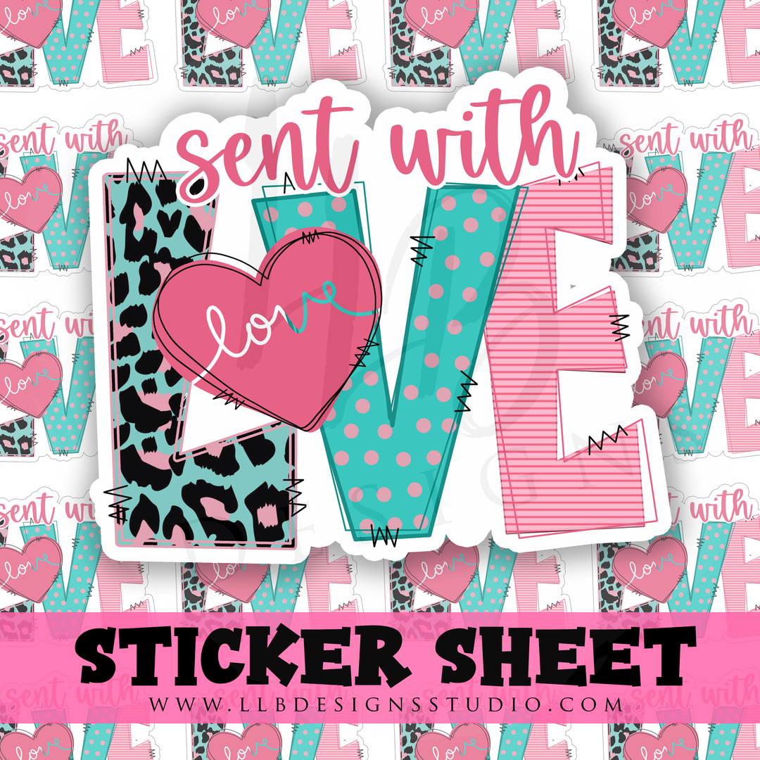 Sent With Love |  Packaging Stickers | Business Branding | Small Shop Stickers | Sticker #: S0313 | Ready To Ship