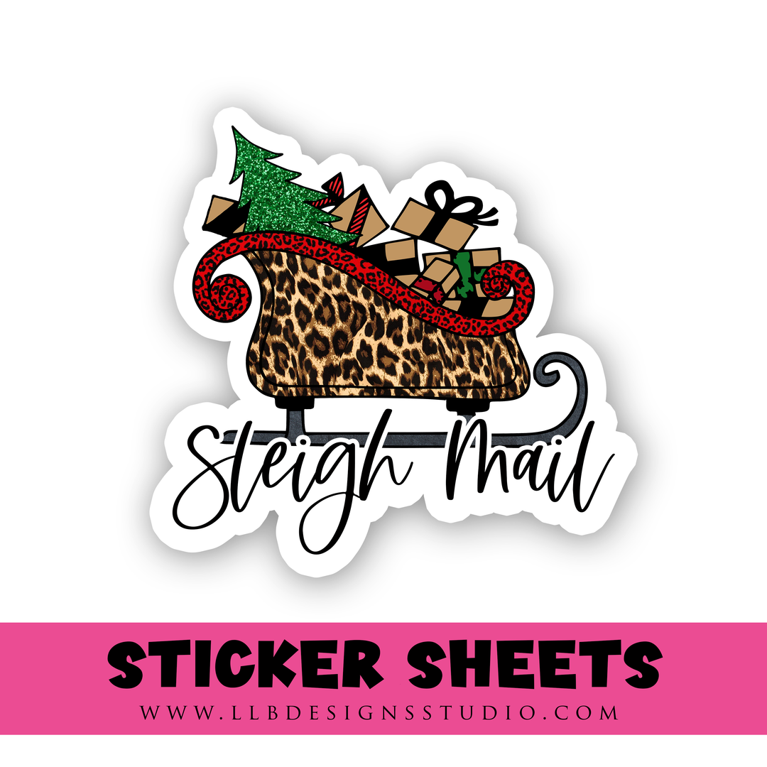 Sleigh Mail  | Packaging Stickers | Business Branding | Small Shop Stickers | Sticker #: S0522 | Ready To Ship