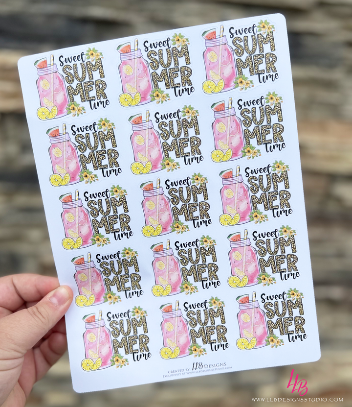 Sweet Summer Time |  Packaging Stickers | Business Branding | Small Shop Stickers | Sticker #: S0406 | Ready To Ship
