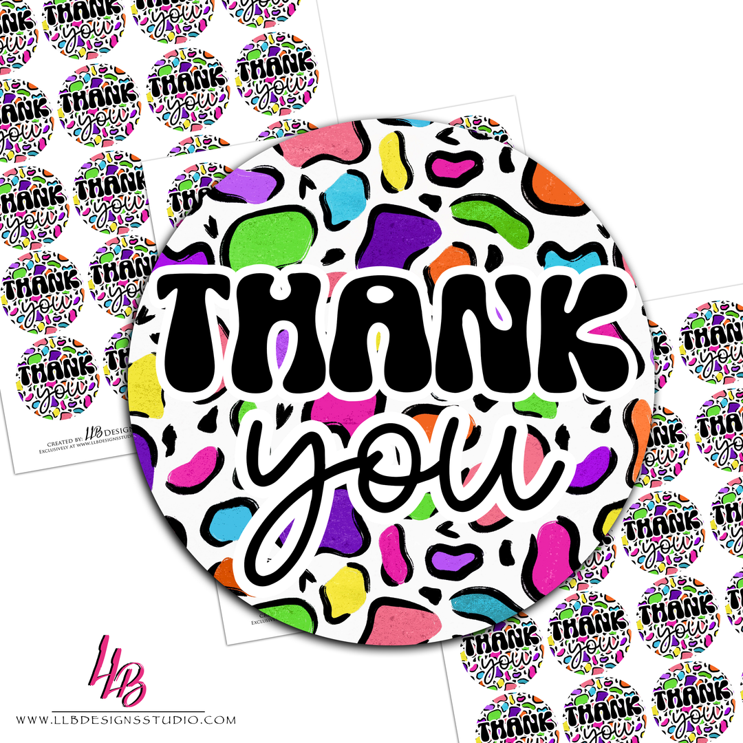 Thank You Leopard, Packaging Stickers, Business Branding, Small Shop Stickers , Sticker #: S0567, Ready To Ship