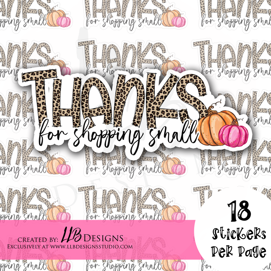 Thank You For Supporting Small Cheetah Pumpkins |  Packaging Stickers | Business Branding | Small Shop Stickers | Sticker #: S0238 | Ready To Ship