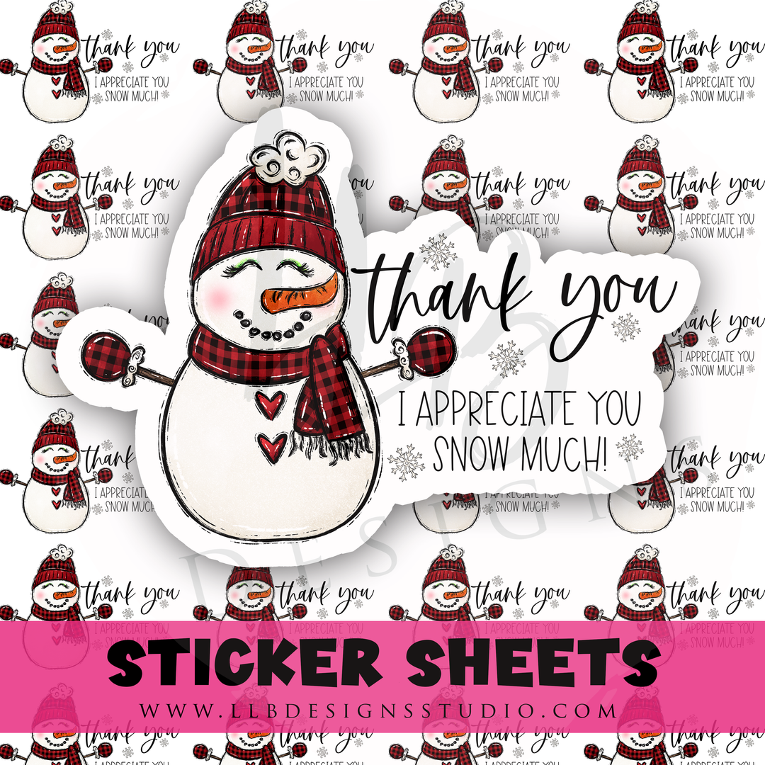 Thank You Snow Much | Packaging Stickers | Business Branding | Small Shop Stickers | Sticker #: S0518 | Ready To Ship