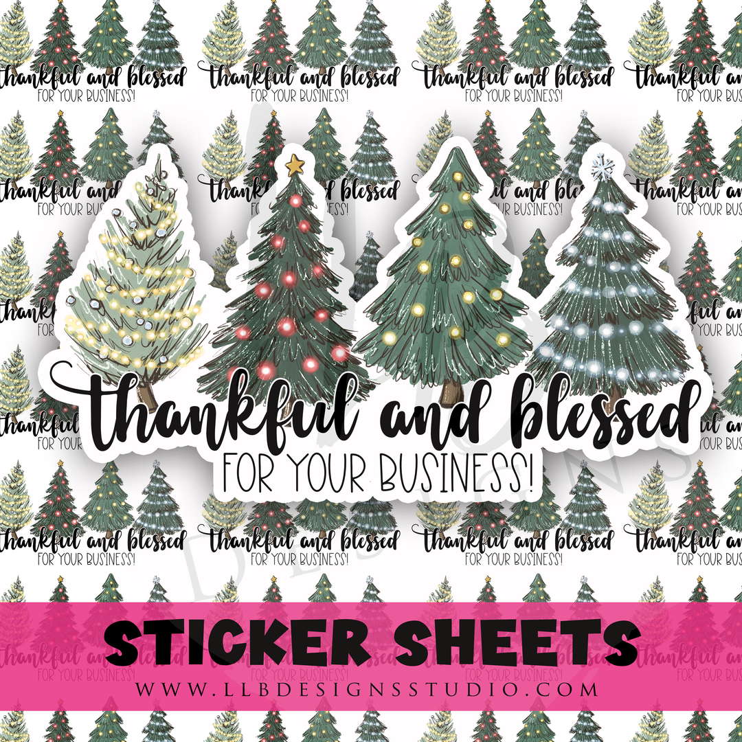 Thankful and Blessed | Packaging Stickers | Business Branding | Small Shop Stickers | Sticker #: S0517 | Ready To Ship
