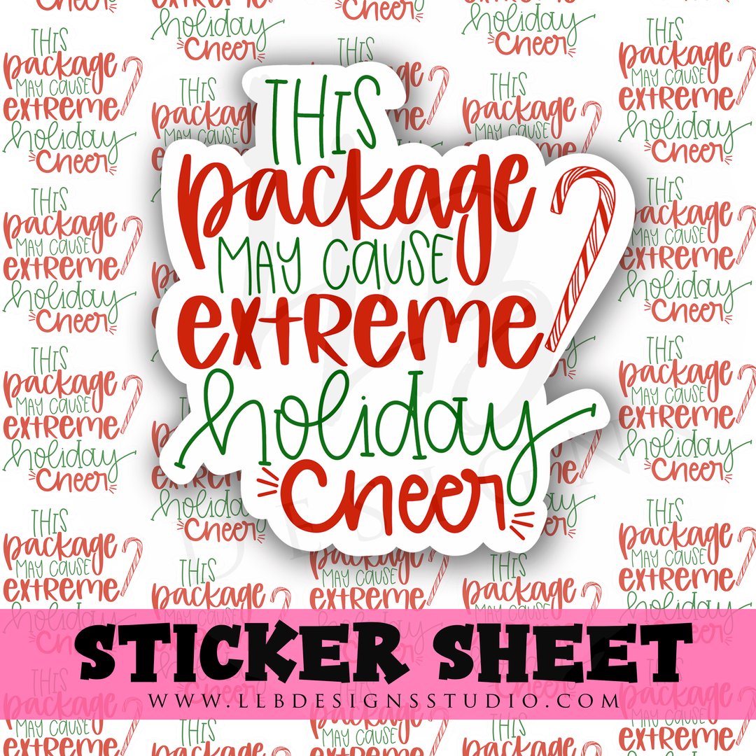 This Package May Cause Holiday Cheer |  Packaging Stickers | Business Branding | Small Shop Stickers | Sticker #: S0279 | Ready To Ship