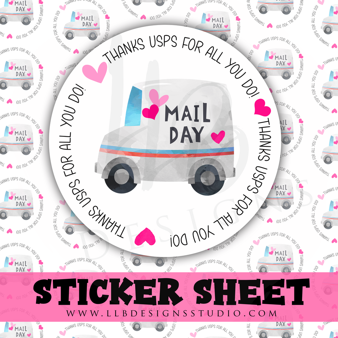 USPS Mail Day |  Packaging Stickers | Business Branding | Small Shop Stickers | Sticker #: S0319 | Ready To Ship