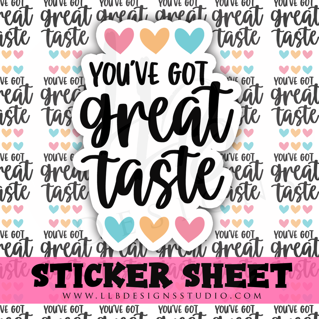 You've Got Great Taste |  Packaging Stickers | Business Branding | Small Shop Stickers | Sticker #: S0323 | Ready To Ship