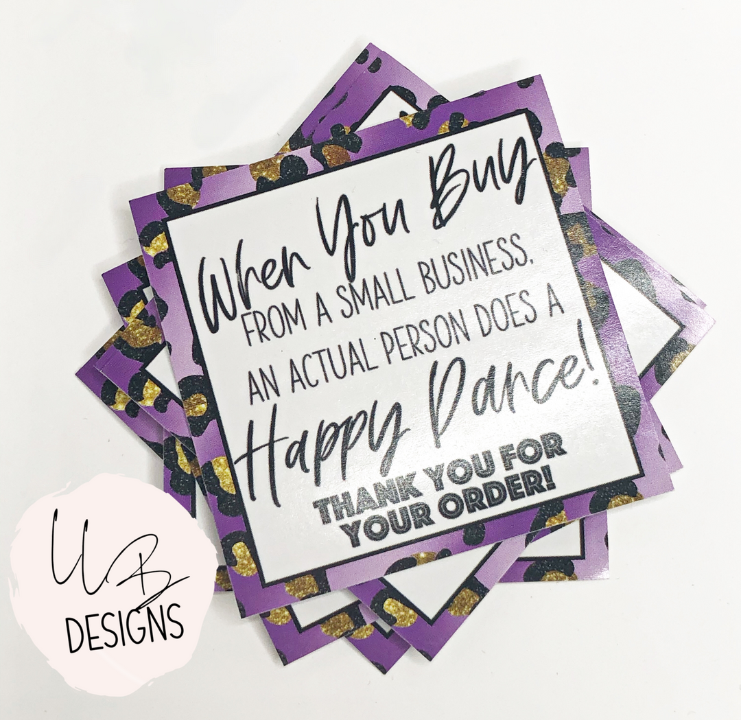 Happy Dance Sticker | Peel Back Matte Laminate Stickers | Thank You Stickers | Sticker #: 2S002 | Ready To Ship