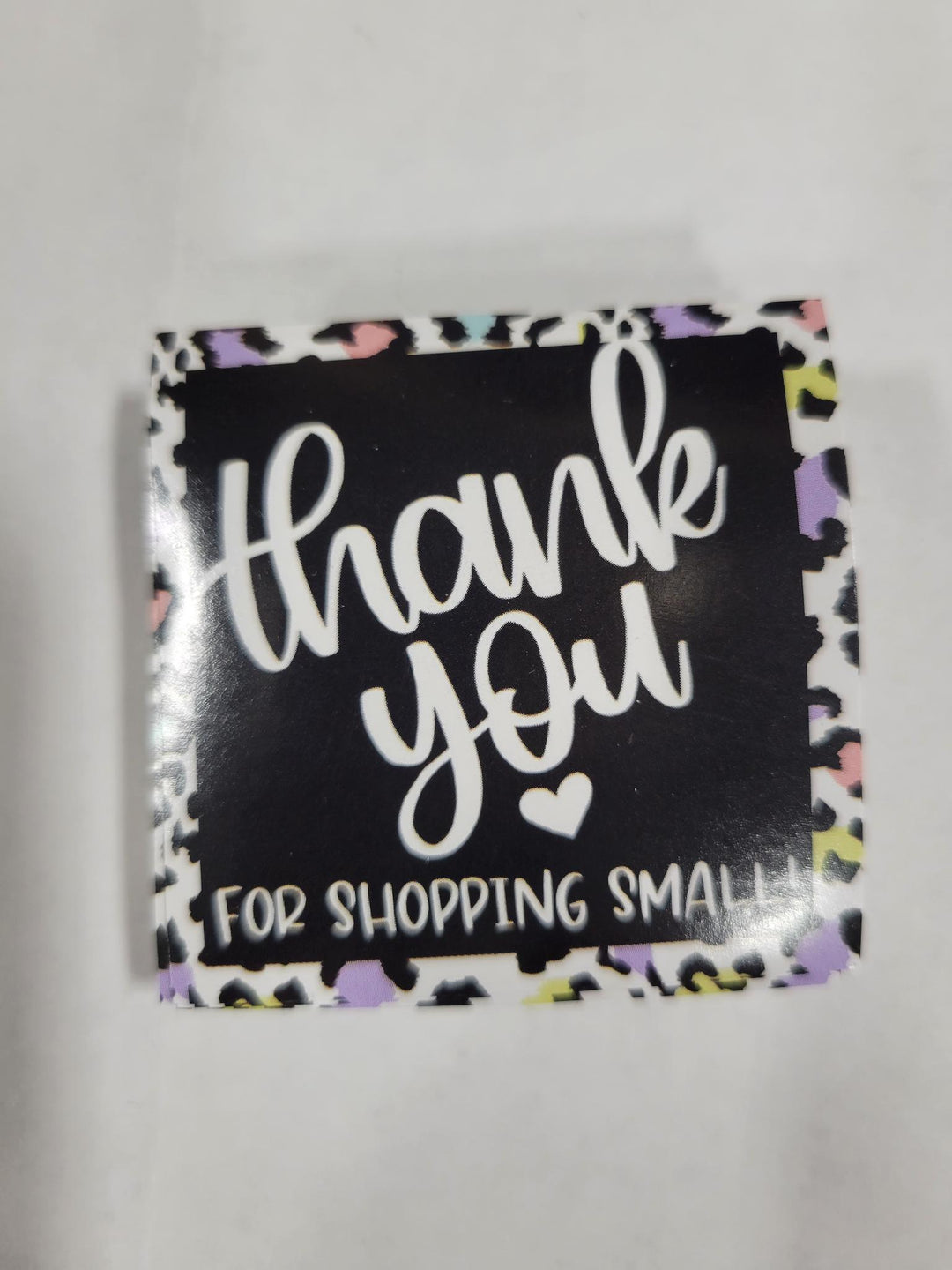 Colorful Cheetah - Thank You Small Business | Peel Back Matte Laminate Stickers | Thank You Stickers